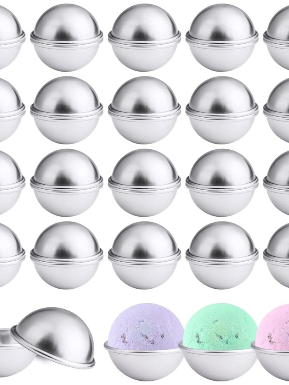 40PCS- Bath Bomb Mold Kit, 20 Set Soap Mold & Bath Bombs Press for DIY Making Su